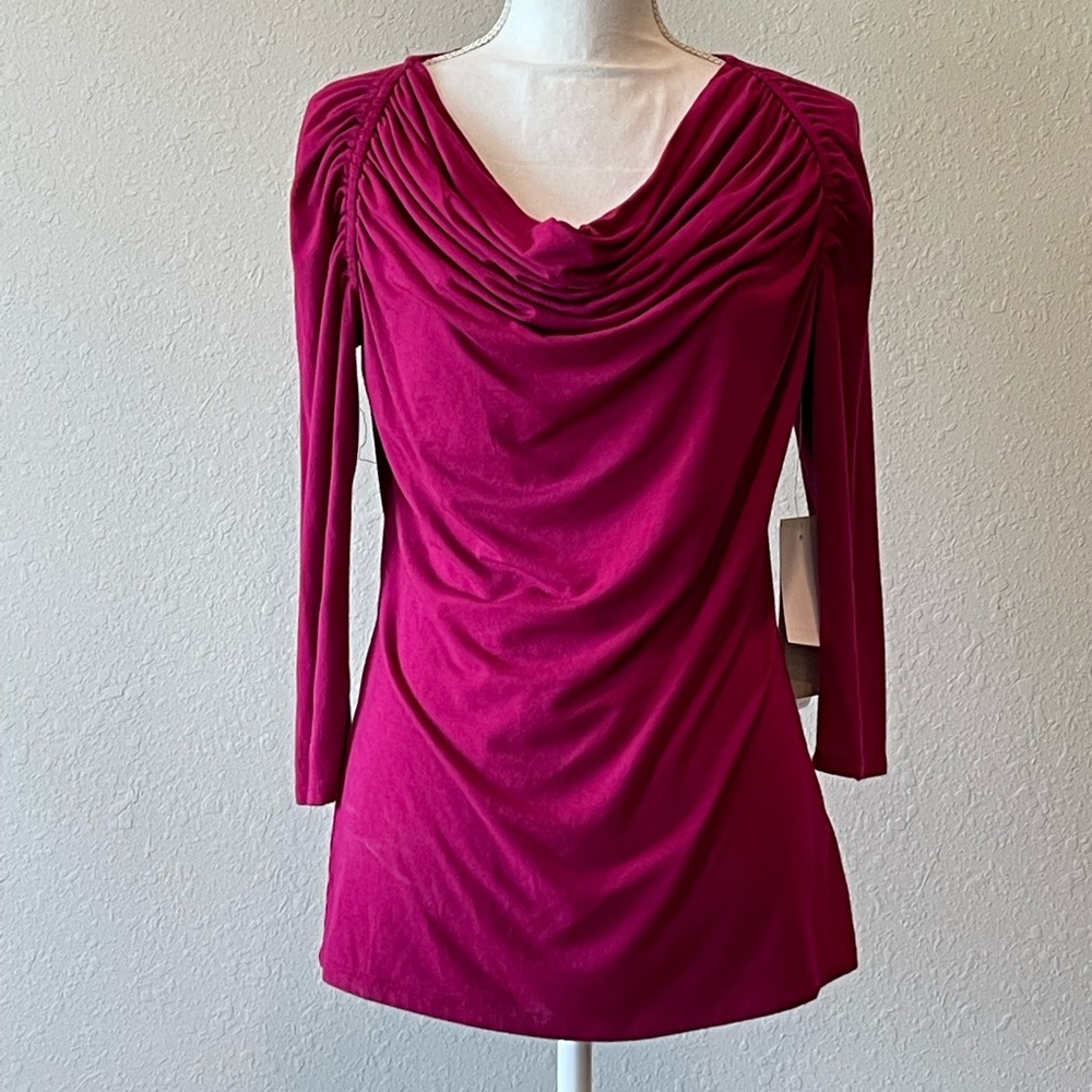 NEW, Andrea Jovine Workshop, women long sleeves top. Color: winter berry.